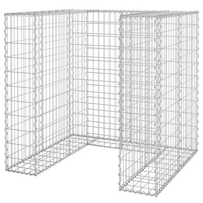vidaXL Gabionska stena za koš za smeti pocinkano jeklo 110x100x110 cm