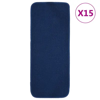 vidaXL Preproge za stopnice 15 kosov 60x25 cm mornarsko modre nedrseče