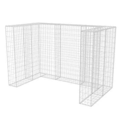vidaXL Gabion dvojna ograda za koš za smeti jeklo 180x100x120 cm