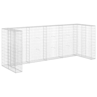 vidaXL Gabionska stena za koše za smeti pocinkano jeklo 320x100x120 cm