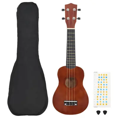 vidaXL Otroški ukulele soprano s torbo naravna 23"
