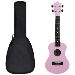 vidaXL Otroški ukulele soprano s torbo roza 23"