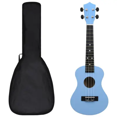 vidaXL Otroški ukulele soprano s torbo baby moder 23"