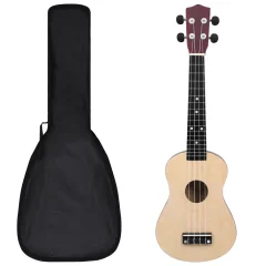 vidaXL Otroški ukulele soprano s torbo naravna 23"