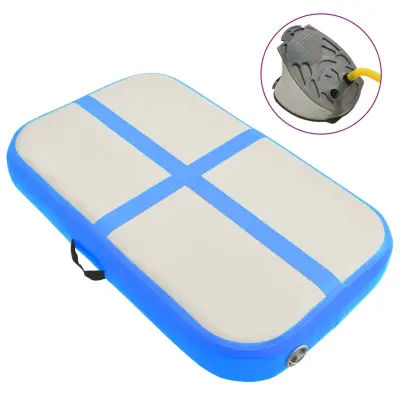 vidaXL Napihljiva gimnastična podloga s tlačilko 60x100x20 cm modra
