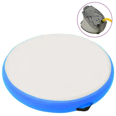 vidaXL Napihljiva gimnastična podloga s tlačilko 100x100x10 cm modra