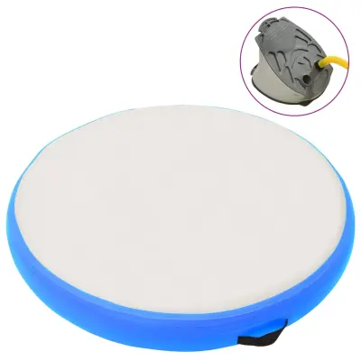 vidaXL Napihljiva gimnastična podloga s tlačilko 100x100x20 cm modra