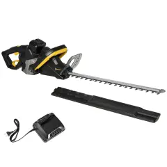 DURHAND akumulatorske električne škarje za živo mejo, 52 cm rezilo, 180° nastavljiv ergonomski ročaj in pokrov