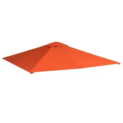 Outsunny Zunanji nadstrešek 3x3m Nadomestna streha za vrtni gazebo iz poliestra z odprtino za prezračevanje Oranžna