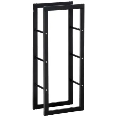 HOMCOM pokončni regal za les Nosilec lesa z zmogljivostjo 100 kg Kovina 40 × 25 × 100 cm