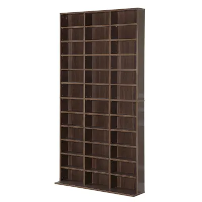 HOMCOM Modularna knjižna omara Klasična omara za CD 36 nastavljivih lesenih predalčkov 195 × 102 × 23,5 cm
