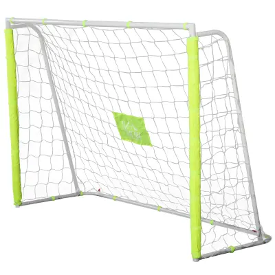 HOMCOM nogometni gol za odrasle in otroke, mreža s sredinsko tarčo in vratnicami iz tkanine Oxford, rumena barva, 186x62x123cm, 186x62x123cm