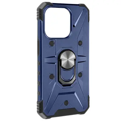 Ovitek Ring Bumper za iPhone 15 Pro, odporen na udarce, serija ArmoRing Bump - polnocno modra