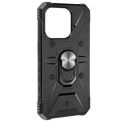Ovitek za iPhone 15 Pro Ring Bumper Shockproof, serija ArmoRing Bump - crna
