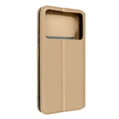 Xiaomi Poco X4 Pro 5G etui z držalom za kartice in stojalom za video, magnetni preklop - zlata
