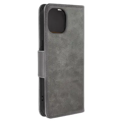 Zapestni ovitek za iPhone 15, preklop za denarnico - siv