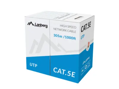 BOBINA CAT.5E LANBERG UTP 305M TOLID CCA ROJO