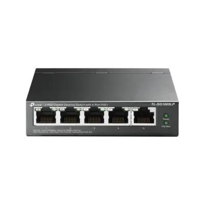 Preklopite TP-Link 5-pristanišče Gigabit Desktop Switch s 4-pristaniškim POE+