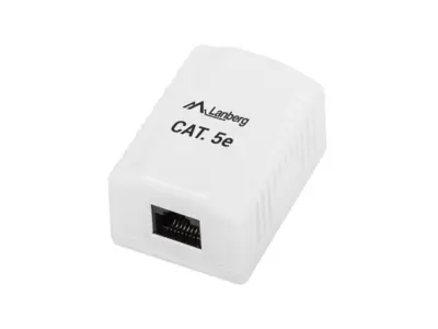 Roseta de Superficie Lanberg Cat.5e Utp 1x Toma RJ45 Blanco