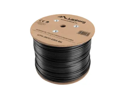 BOBINA CAT.6 LANBERG OUNTOR FTP RJ45 COBRE GEL, napolnjen z GEL, AWG24 305M NEGRO