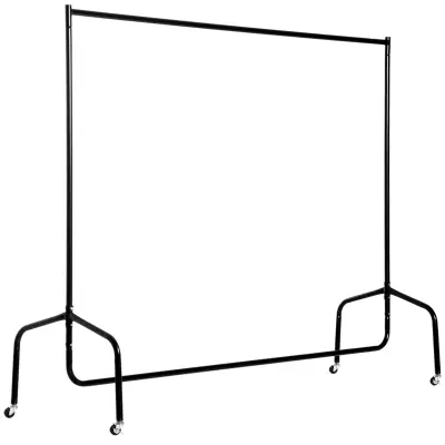 HOMCOM Rella kovinski obešalnik za oblačila, stojalo za oblačila s koleščki, črno, 150x60x170cm
