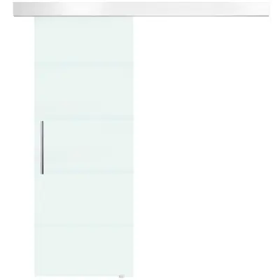 HOMCOM Drsna vrata iz matiranega in motnega stekla z ograjo in ročajem za kopalnico kuhinjo 210 cm