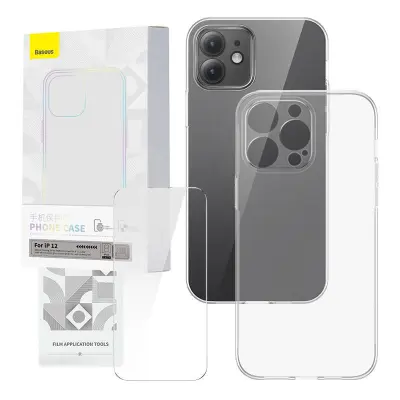 Baseus Corning zaščitni komplet prozornega ohišja in kaljenega stekla za iPhone 12