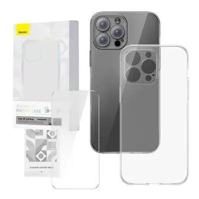 Baseus Corningov zaščitni komplet prozornega ohišja in kaljenega stekla za iPhone 14 Pro