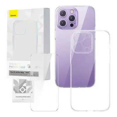 Baseus Corningov zaščitni komplet prozornega ohišja in kaljenega stekla za iPhone 14 Pro Max