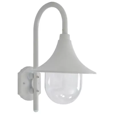vidaXL Vrtna stenska svetilka E27 42 cm aluminij bela