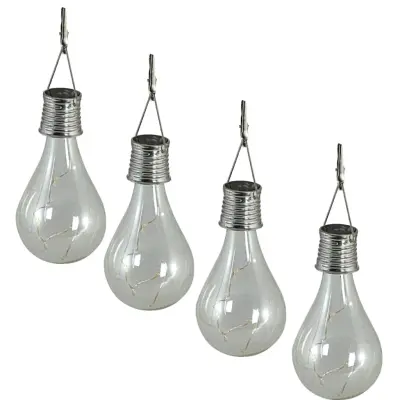 Luxform Solarne vrtne LED luči za zabavo 4 kosi prozorne 95420