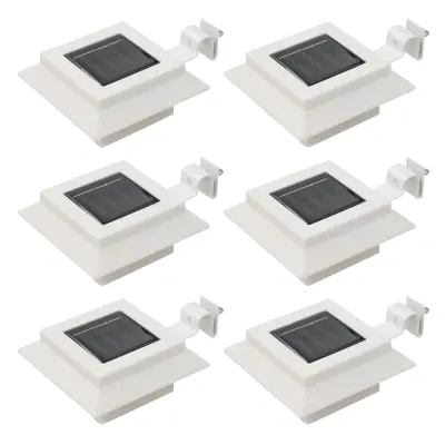 vidaXL Zunanje solarne svetilke 6 kosov LED kvadratne 12 cm bele