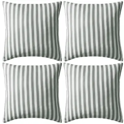 vidaXL Zunanje blazine 4 kosi črtaste 45x45 cm sive barve