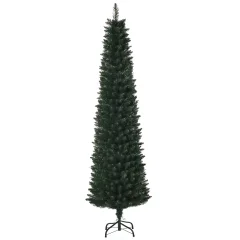 HOMCOM Umetno božično drevo 180 cm visoko z zložljivo podlago, 380 vej, PVC in kovina, zeleno