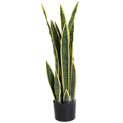 Outsunny Umetna sanseverija v loncu, zunanja in notranja rastlina z 21 listi (15 cm x 77 cm)
