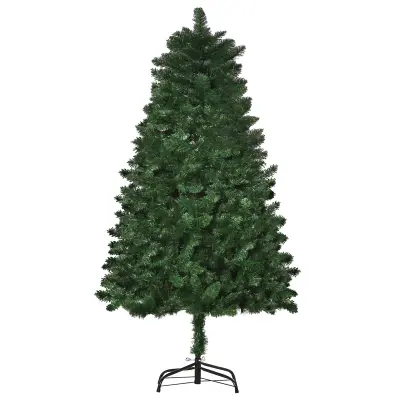 HOMCOM zložljivo umetno božično drevo 150 cm s snemljivo podlago, 454 vej, PVC in jeklo, zeleno