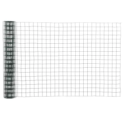 PawHut Vrtna žična ograja s PVC prevleko, odporna proti rjavenju, zložljiva zunanja ograja, s plastično prevleko prevlečena mreža 500x91cm, zelena