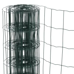 PawHut 10 m jeklene mreže za ograjo, PVC prevlečena zunanja varnostna ograja za hišne ljubljenčke, 7,5x10 cm