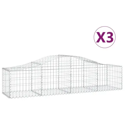 vidaXL Obokane gabion košare 3 kosi 200x50x40/60 cm pocinkano železo