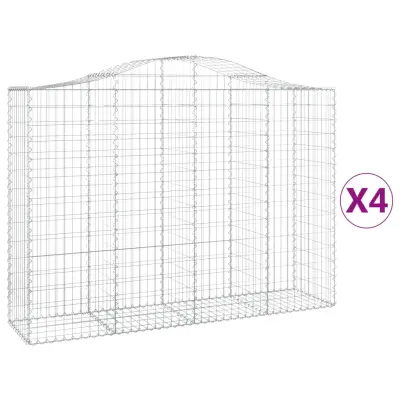 vidaXL Obokane gabion košare 4 kosi 200x50x140/160 cm pocinkano železo