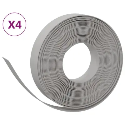 vidaXL Vrtna obroba 4 kosa siva 10 m 10 cm polietilen