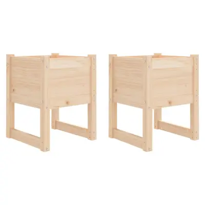 vidaXL Visoka greda 2 kosa 40x40x52,5 cm trdna borovina