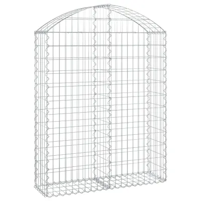 vidaXL Obokana gabionska košara 100x30x120/140 cm pocinkano železo