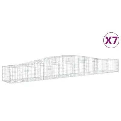 vidaXL Obokane gabion košare 7 kosa 400x50x40/60 cm pocinkano železo