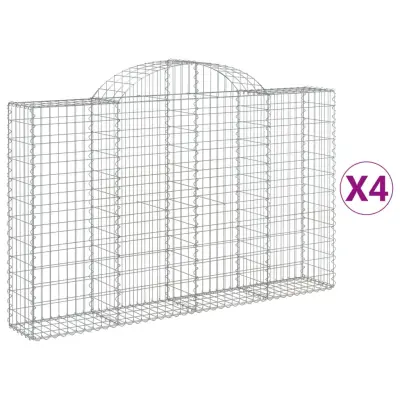 vidaXL Obokane gabion košare 4 kosi 200x30x120/140 cm pocinkano železo