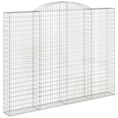 vidaXL Obokana gabionska košara 300x30x220/240 cm pocinkano železo