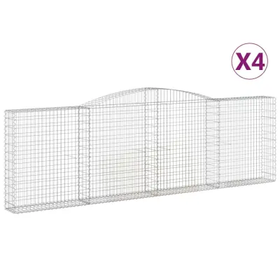 vidaXL Obokane gabion košare 4 kosi 400x30x120/140 cm pocinkano železo