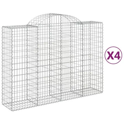 vidaXL Obokane gabion košare 4 kosi 200x50x140/160 cm pocinkano železo