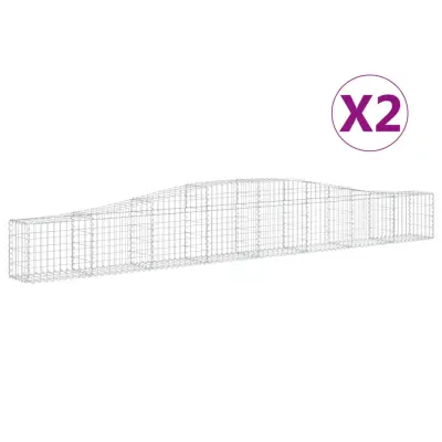 vidaXL Obokane gabion košare 2 kosa 400x30x40/60 cm pocinkano železo
