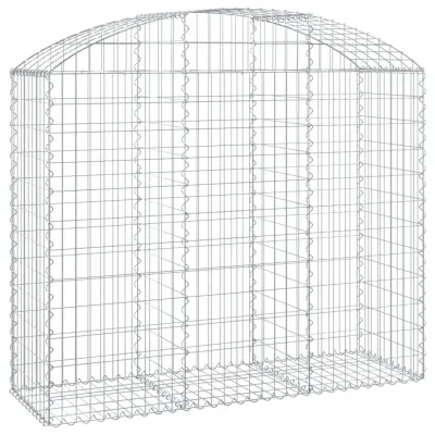 vidaXL Obokana gabionska košara 150x50x120/140 cm pocinkano železo